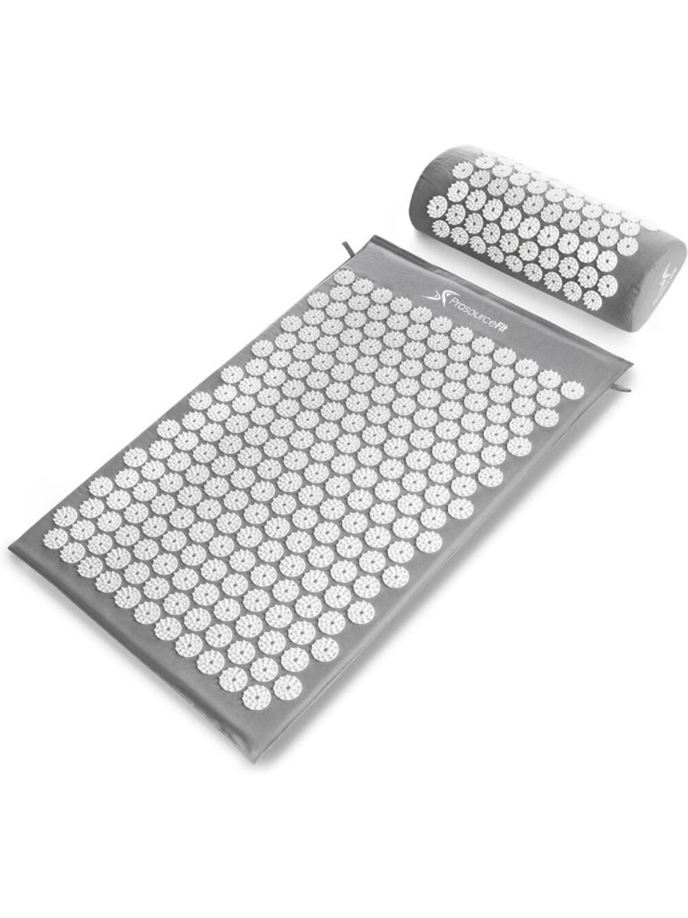 Acupressure Mat & Pillow Set for Back/Neck Pain Relief, Muscle Relaxation - Grey